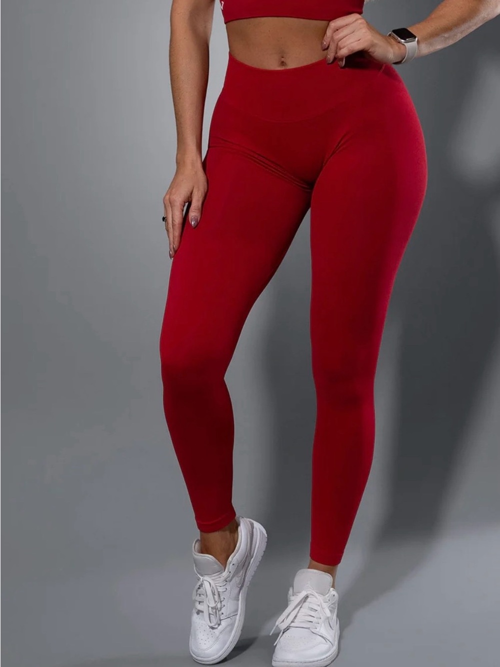 Seamless High-Waist Red Leggings - Women